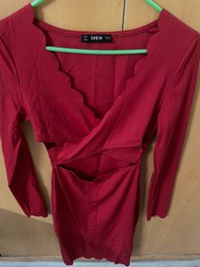 Red Shein Cutout Mini Dress