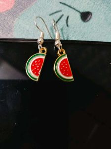 Whimsical Watermelon Slice Drop Earrings