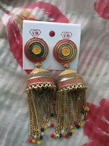Traditional Meenakari Jhumka Earrings