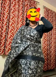 Elegant Elephant Print Saree