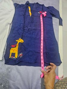 Cute Giraffe &amp; Bird Print Kurta Set