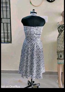 Stylish Halter Neck Leopard Print Dress