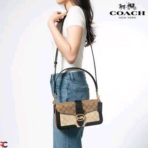 COACH* *GEORGIE SHOULDER BAG IN COLORBLOCK SIGNATU