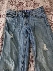 Light Wash Distressed Denim Jeans