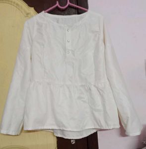 off-White Peplum Top