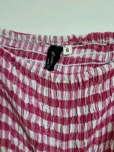 Gingham Off-Shoulder Top