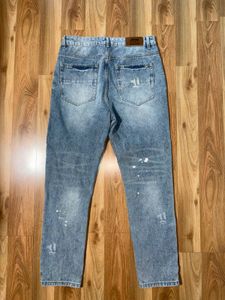 Jeep paint splatter Light Wash Distressed Jeans