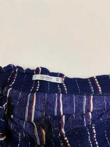 Pull&amp;bear Navy Striped Off-Shoulder Top