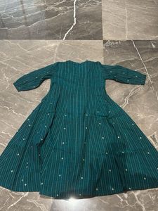 Teal Striped Kurta