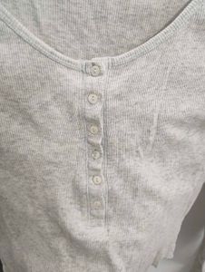 Ribbed Long Sleeve Henley Top