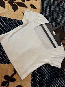 White Square Neck Crop Top