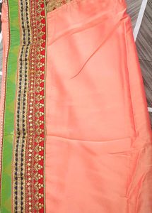 Embroidered Saree With Lace Border