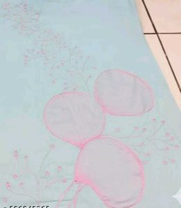 BrandNewKhadiCotton SkyBlueKurtiSetWithPinkColorP