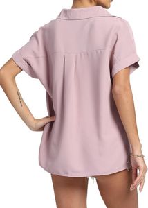 Pink V-Neck Flowy Tunic Top