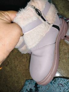 Sparkle Cute Pink Boots with Bow