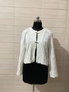 Korean imported Chic Textured Cropped Jacket