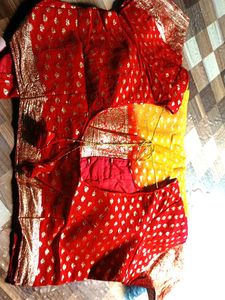 Red Yellow Saree blouse size 44 fix rate