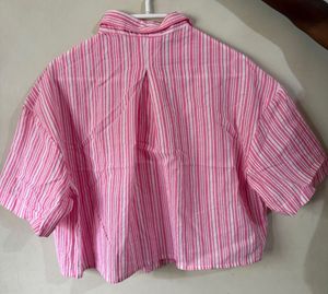 Pink &amp; White Striped Button-Up Shirt