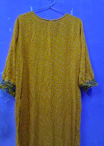 Yellow Embroidered Kurta