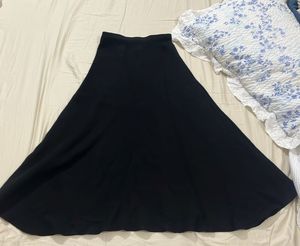 Elegant Black A-Line Maxi Skirt