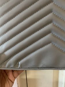 Chic Gray Chevron Chain Bag