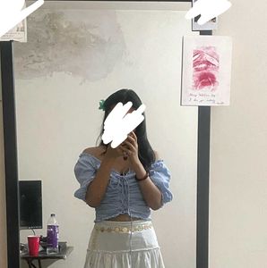 Off-Shoulder Ruched Crop Top