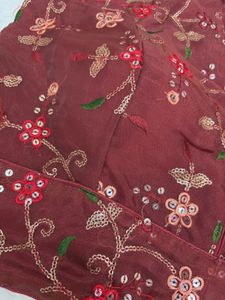 Embroidered Maroon Blouse