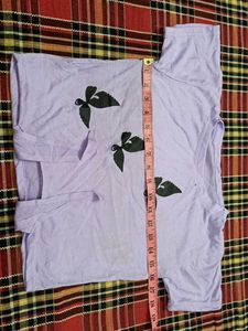 Cute Lavender T-Shirt with Bird Print