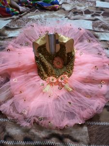 birthday frock for 1-2 year girl(peach color)