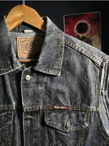 Men's Black Denim Vest / Rare / new condition