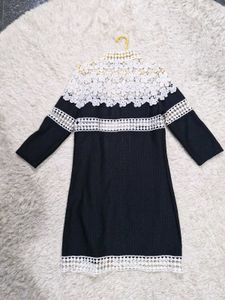 Elegant Black &amp; White Cardigan Jacket