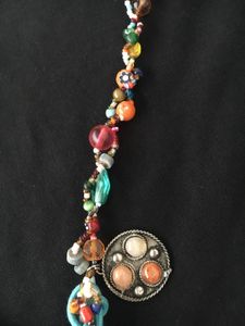 Natural multi agate Beaded Necklace