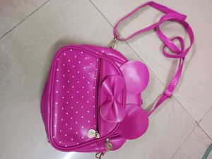 Pink Polka Dot Bow Backpack Bag