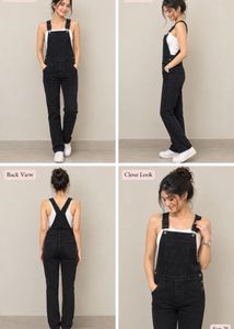 Black Denim Overalls