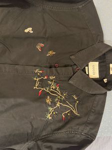 Gucci Embroidered Button-Up Shirt