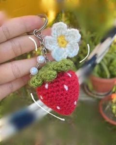 🍓 Strawberry Flower Keychain 🌼