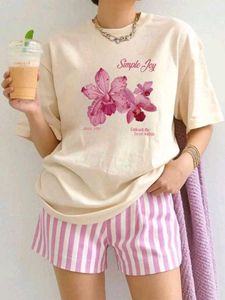 Oversized T-Shirt with Floral Print