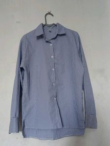 Classic Blue & White Striped Button-Up Shirt