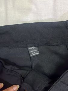 Black Flared Split Hem Pants