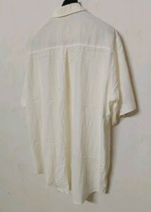 Men's Off White Short Sleeve Button-Up Shirt