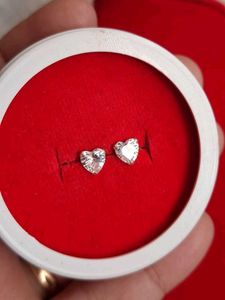 Charming Heart Stud Earrings silver