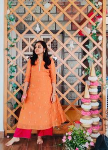 Orange Embroidered Kurta