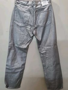 new with tags - h&amp;m Silver Metallic Jeans