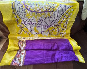 elegant Purple Saree with  unstitched blouse