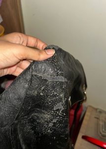 Chic Black Faux Leather Bag Thrifted