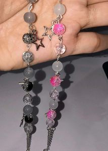 Set Of 2 Star Charm Beaded Bracelet