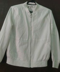 Stylish White Bomber Jacket