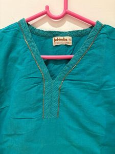 Teal Embroidered top