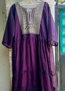 Purple Embroidered Gown