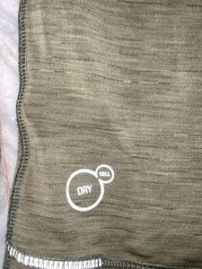 Puma Half Zip Long Sleeve Olive T- Shirt